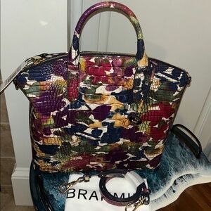 Brahmin Wildflower Melbourne Large Duxbury Satchel NWT
